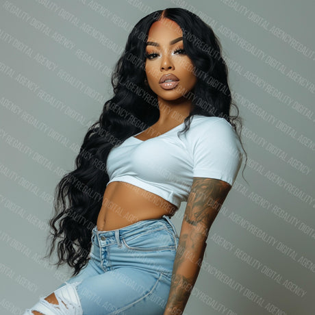 AI Hair Stock Photo & Video: Body Wave Texture (Digital Download)