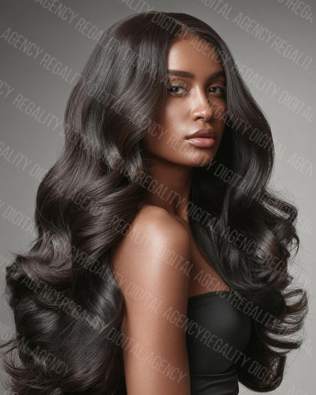 AI Hair Model Stock Photo: High-Resolution Beauty Image (Digital Download PNG 300 DPI)