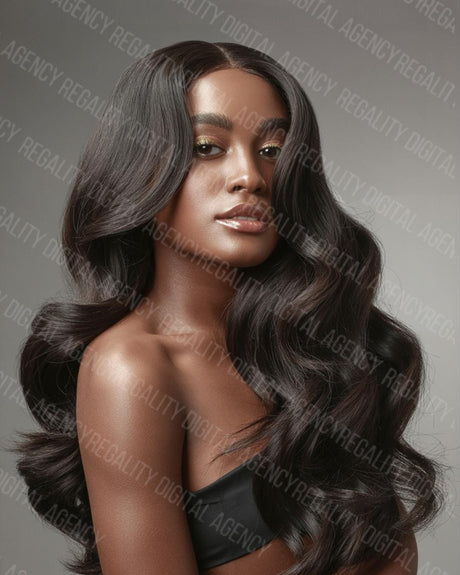 AI Hair Model Stock Photo: High-Resolution Beauty Image (Digital Download PNG 300 DPI)