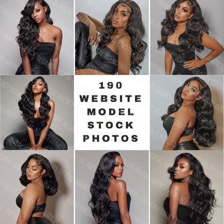 AI-Generated Hair Stock Photos: Beauty & Hair Extension Images (PNG Digital Download)