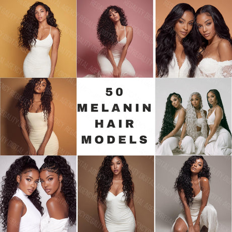 Melanin Hair Model Stock Photos | AI-Generated Beauty Images (PNG)