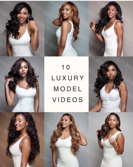 Luxury Website Hair Model Stock Videos: AI Beauty Reels (Digital Download)