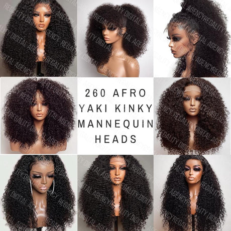 Afro Kinky Yaki AI Mannequin Head Stock Photos: Hair Extensions, Wigs (260 High-Resolution PNG)