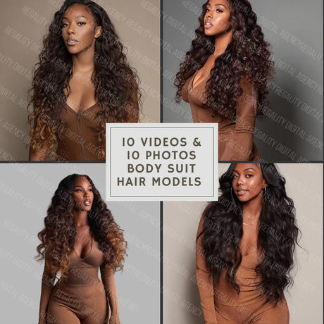 Luxury Body Suit Hair Model Stock Photos & Videos: AI Beauty Reels (Digital Download)
