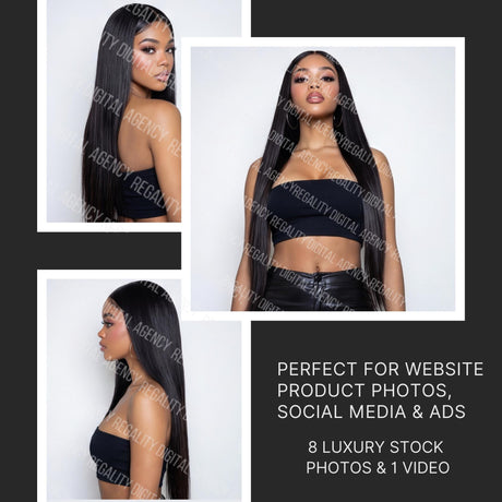 AI Website Product Photos & Video Straight Hair | Beauty Brand Images (Digital Download)