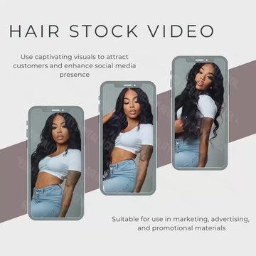 AI Hair Stock Photo & Video: Body Wave Texture (Digital Download)