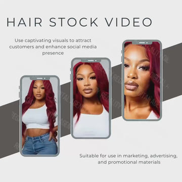 AI Hair Stock Photo & Video: Body Wave Wig Reels (Digital Download)
