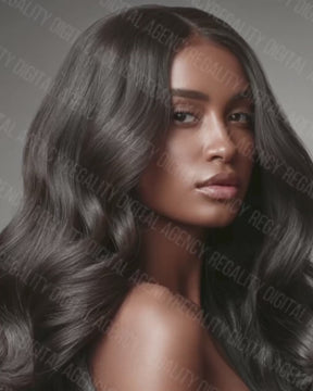 AI Hair Model Stock Photo: High-Resolution Beauty Image (Digital Download PNG 300 DPI)